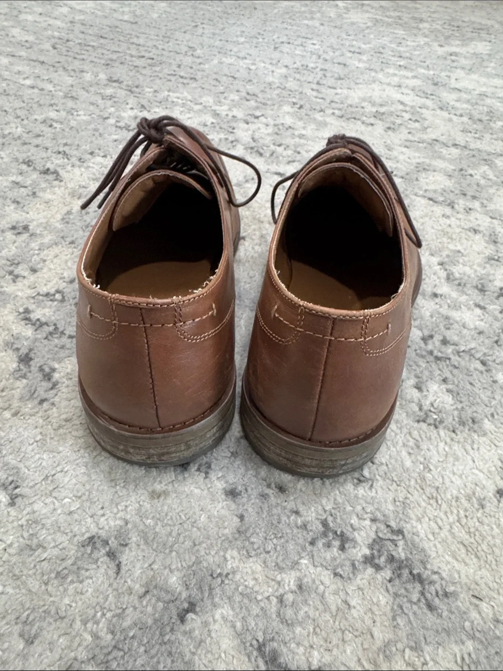 Kenneth Cole Brown Leather Cap-Toe Derby Shoes